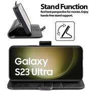 Handyhülle für Samsung Galaxy S23 Ultra Hülle Flip Case mit Kartenfächer Premium Schutzhülle