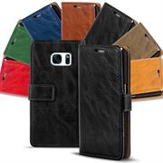 Retro Tasche für Samsung Galaxy S7 Edge Hülle Wallet Case Handyhülle Vintage Slim Cover