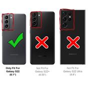 Shell Flip Case für Samsung Galaxy S22 Hülle Handy Tasche mit Kartenfach Premium Schutzhülle