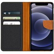 Denim Handy Tasche für Apple iPhone 12 Mini Hülle Jeans Look Book Case Schutzhülle