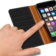 Handy Tasche für Apple iPhone SE 5S / 5 Hülle Wallet Jeans Case Schutzhülle