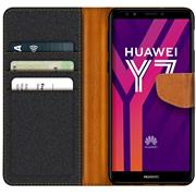 Handy Tasche für Huawei Y7 2018 Hülle Wallet Jeans Case Schutzhülle