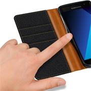 Handy Tasche für Samsung Galaxy A3 2017 Hülle Wallet Jeans Case Schutzhülle