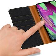 Handy Tasche für Samsung Galaxy A40 Hülle Wallet Jeans Case Schutzhülle