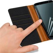Handy Tasche für Samsung Galaxy A6 Plus Hülle Wallet Jeans Case Schutzhülle
