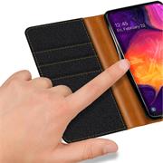 Handy Tasche für Samsung Galaxy A70 Hülle Wallet Jeans Case Schutzhülle