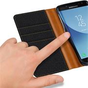 Handy Tasche für Samsung Galaxy J3 2017 Hülle Wallet Jeans Case Schutzhülle