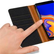 Handy Tasche für Samsung Galaxy J4 Plus Hülle Wallet Jeans Case Schutzhülle