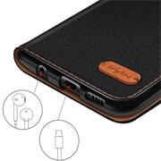 Handy Tasche für Samsung Galaxy J4 Plus Hülle Wallet Jeans Case Schutzhülle
