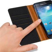 Handy Tasche für Samsung Galaxy S4 Hülle Wallet Jeans Case Schutzhülle