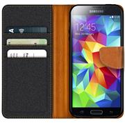 Handy Tasche für Samsung Galaxy S5 Mini Hülle Wallet Jeans Case Schutzhülle