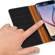 Handy Tasche für Samsung Galaxy S6 Hülle Wallet Jeans Case Schutzhülle