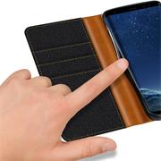 Handy Tasche für Samsung Galaxy S8 Plus Hülle Wallet Jeans Case Schutzhülle