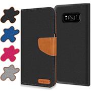 Handy Tasche für Samsung Galaxy S8 Hülle Wallet Jeans Case Schutzhülle
