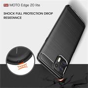 TPU Hülle für Motorola Edge 20 Lite Handy Schutzhülle Carbon Optik Schutz Case