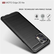 TPU Hülle für Motorola Edge 20 Lite Handy Schutzhülle Carbon Optik Schutz Case
