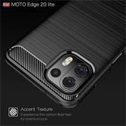 TPU Hülle für Motorola Edge 20 Lite Handy Schutzhülle Carbon Optik Schutz Case
