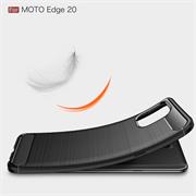 TPU Hülle für Motorola Edge 20 Handy Schutzhülle Carbon Optik Schutz Case