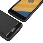 TPU Hülle für Motorola Moto C Plus Handy Schutzhülle Carbon Optik Schutz Case