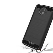 TPU Hülle für Motorola Moto C Plus Handy Schutzhülle Carbon Optik Schutz Case