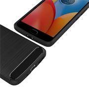 TPU Hülle für Motorola Moto E4 Plus Handy Schutzhülle Carbon Optik Schutz Case