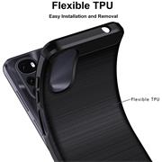 TPU Hülle für Motorola Moto G22 Handy Schutzhülle Carbon Optik Schutz Case