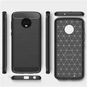 TPU Hülle für Motorola Moto G6 Handy Schutzhülle Carbon Optik Schutz Case