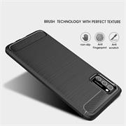 TPU Hülle für Samsung Galaxy A02s Handy Schutzhülle Carbon Optik Schutz Case