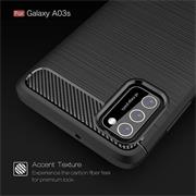 TPU Hülle für Samsung Galaxy A03s Handy Schutzhülle Carbon Optik Schutz Case