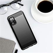 TPU Hülle für Samsung Galaxy A41 Handy Schutzhülle Carbon Optik Schutz Case