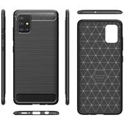 TPU Hülle für Samsung Galaxy A71 Handy Schutzhülle Carbon Optik Schutz Case