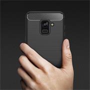 TPU Hülle für Samsung Galaxy A8 2018 Handy Schutzhülle Carbon Optik Schutz Case