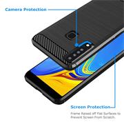 TPU Hülle für Samsung Galaxy A9 2018 Handy Schutzhülle Carbon Optik Schutz Case