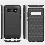 TPU Hülle für Samsung Galaxy S10 Plus Handy Schutzhülle Carbon Optik Schutz Case