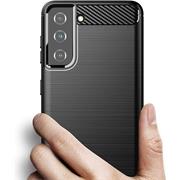 TPU Hülle für Samsung Galaxy S21 FE Handy Schutzhülle Carbon Optik Schutz Case