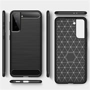 TPU Hülle für Samsung Galaxy S21 Plus Handy Schutzhülle Carbon Optik Schutz Case