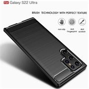 TPU Hülle für Samsung Galaxy S22 Ultra Handy Schutzhülle Carbon Optik Schutz Case