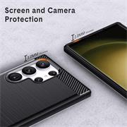 TPU Hülle für Samsung Galaxy S23 Ultra Handy Schutzhülle Carbon Optik Schutz Case