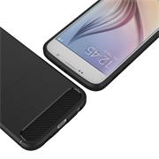 TPU Hülle für Samsung Galaxy S6 Edge Handy Schutzhülle Carbon Optik Schutz Case