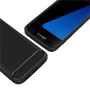 TPU Hülle für Samsung Galaxy S7 Handy Schutzhülle Carbon Optik Schutz Case