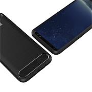 TPU Hülle für Samsung Galaxy S8 Plus Handy Schutzhülle Carbon Optik Schutz Case