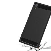 TPU Hülle für Sony Xperia XA1 Handy Schutzhülle Carbon Optik Schutz Case