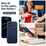 Silikon Handyhülle für Apple iPhone 12 Pro Max Hülle mit Kartenfach Slim Wallet Case