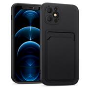 Silikon Handyhülle für Apple iPhone 12 Pro Hülle mit Kartenfach Slim Wallet Case