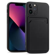 Silikon Handyhülle für Apple iPhone 13 Pro Max Hülle mit Kartenfach Slim Wallet Case