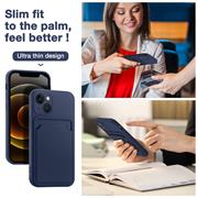 Silikon Handyhülle für Apple iPhone 14 Plus Hülle mit Kartenfach Slim Wallet Case