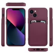 Silikon Handyhülle für Apple iPhone 14 Plus Hülle mit Kartenfach Slim Wallet Case