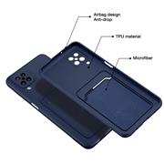 Silikon Handyhülle für Samsung Galaxy A12 / M12 Hülle mit Kartenfach Slim Wallet Case