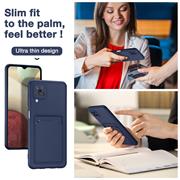 Silikon Handyhülle für Samsung Galaxy A12 / M12 Hülle mit Kartenfach Slim Wallet Case