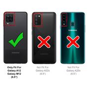 Silikon Handyhülle für Samsung Galaxy A12 / M12 Hülle mit Kartenfach Slim Wallet Case